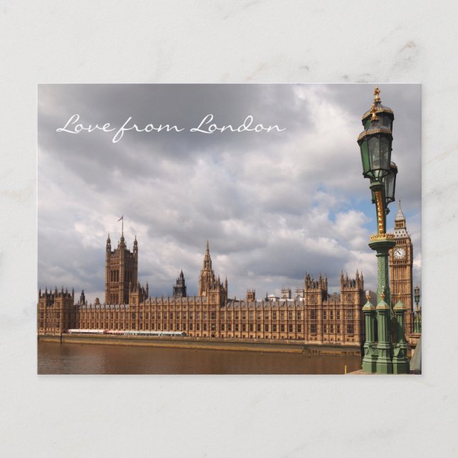 Big Ben und Parlament Liebe aus London Postkarte (Vorderseite)