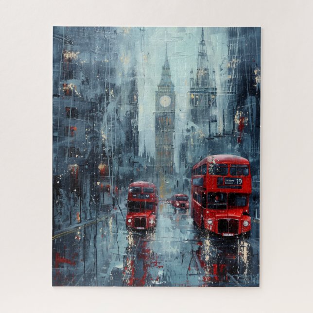 Big Ben und Red Commuter Busses Puzzle (Vertikal)
