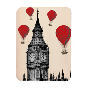 Big Ben und Red Hot Air Balloons 2 Magnet
