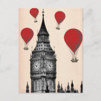 Big Ben und Red Hot Air Balloons 2