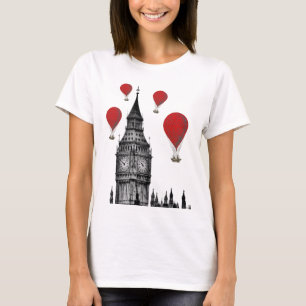 Big Ben und Red Hot Air Balloons 2 T-Shirt