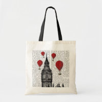 Big Ben und Red Hot Air Balloons