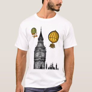Big Ben und Vintage Heißluft-Ballone T-Shirt
