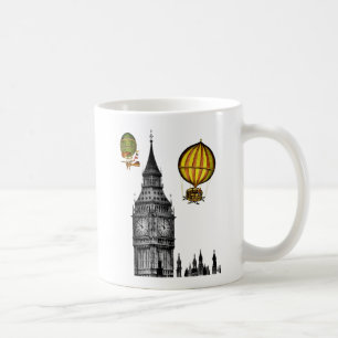 Big Ben und Vintage Heißluft-Ballone Tasse