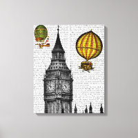 Big Ben und Vintage Heißluftballons