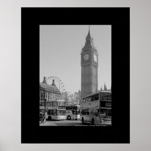 Big Ben und Westminster London Schwarz-Weiß-Kunst Poster