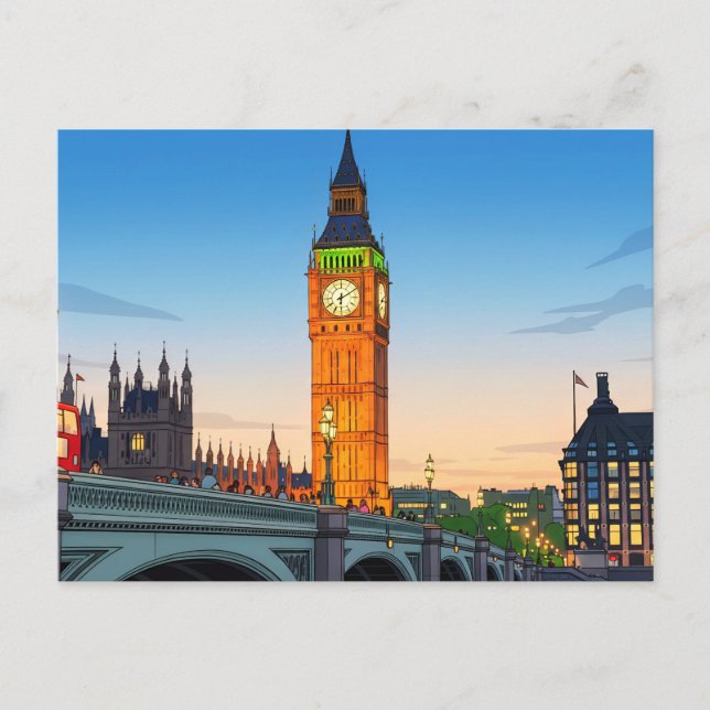 Big Ben view postcard Postkarte (Vorderseite)