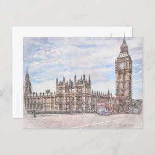 Big Ben von der Bridge Postcard Postkarte