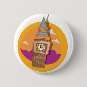 Big Ben Westminster Uhrturm Button
