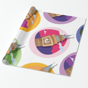 Big Ben Westminster-Uhrturm-Muster Geschenkpapier