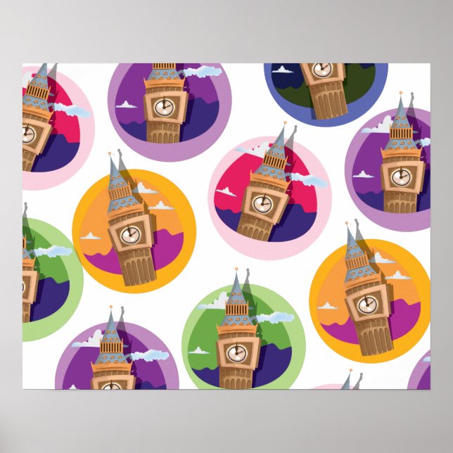 Big Ben Westminster Uhrturm Poster (Vorne)