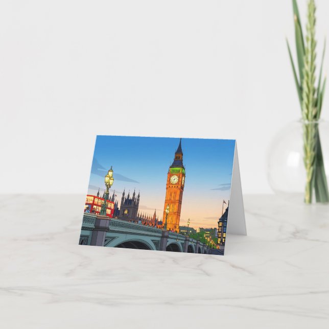 Big Ben Westminster view greeting card Karte (Vorderseite)