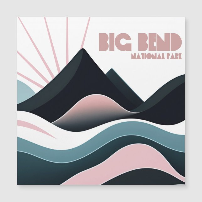 Big Bend National Park farbenfrohe Hügel Magnetkarte (Vorderseite)