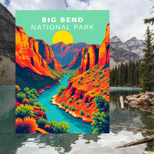 Big Bend National Park Retro USA Postkarte