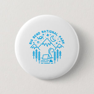 Big Bend National Park Shirt Camping Line Art Hiki Button
