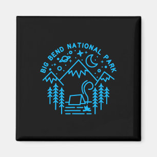 Big Bend National Park T-Shirt Camping Line Art Hi Magnet