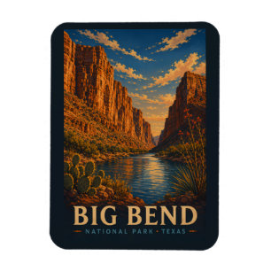 Big Bend National Park Texas Moderner Holzblockdru Magnet