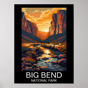 Big Bend National Park Texas Retro Reisen Poster