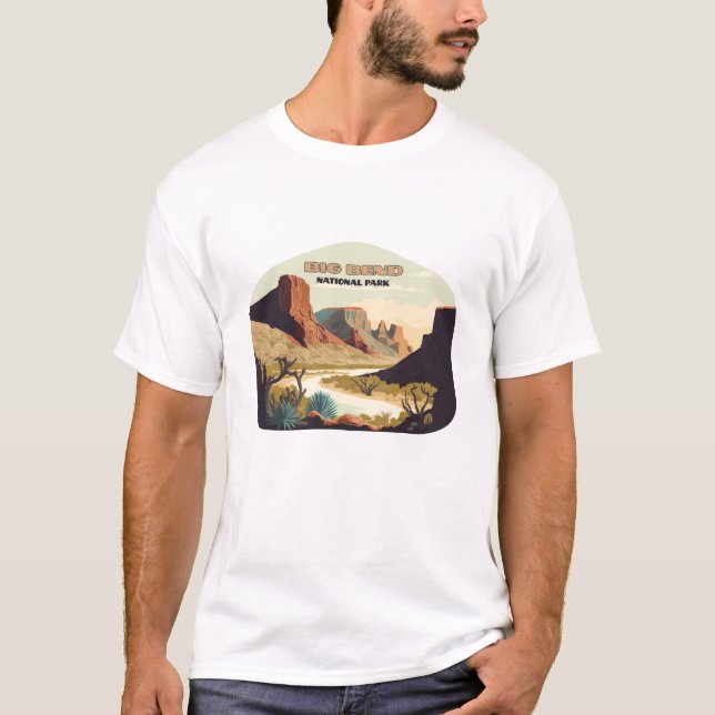 Big Bend National Park Texas Retro Reisen T-Shirt (Vorderseite)