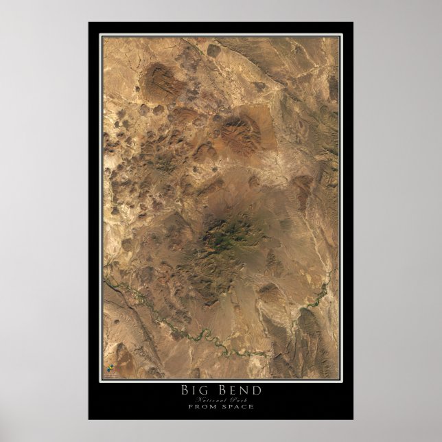 Big Bend National Park Texas Satellite Poster Kart (Vorne)