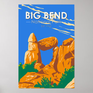 Big Bend Nationalpark Balanced Rock Vintag Poster