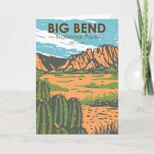 Big Bend Nationalpark Chihuahuan Wüste Vintag Karte