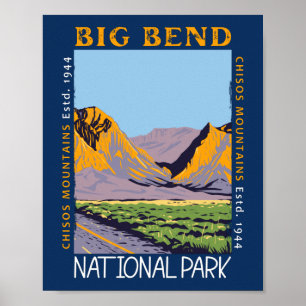 Big Bend Nationalpark Chisos Berg gestört Poster