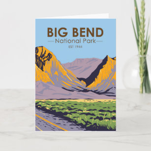 Big Bend Nationalpark Chisos Gebirge Vintag Karte