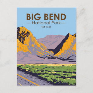 Big Bend Nationalpark Chisos Mountains Vintage Postkarte