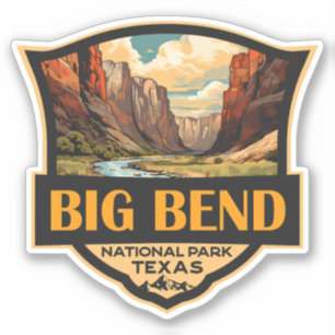 Big Bend Nationalpark Illustration Retro Abzeichen Aufkleber