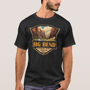 Big Bend Nationalpark Illustration Retro Abzeichen T-Shirt