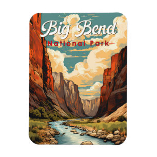 Big Bend Nationalpark Illustration Retro Magnet