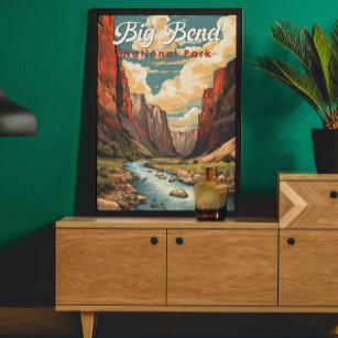 Big Bend Nationalpark Illustration Retro Poster