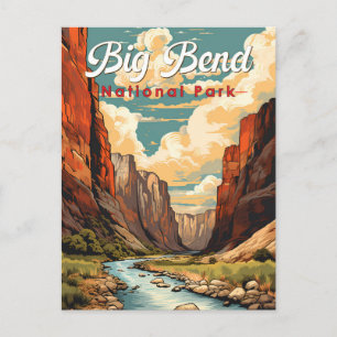 Big Bend Nationalpark Illustration Retro Postkarte