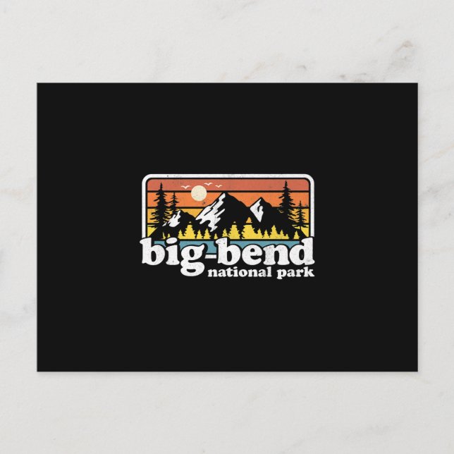 Big Bend Nationalpark Retro Camping Postkarte (Vorderseite)