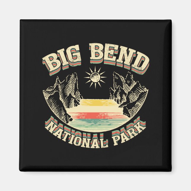 Big Bend Nationalpark Retro Magnet (Vorne)