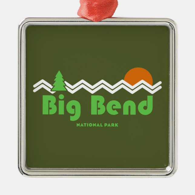 Big Bend Nationalpark Retro Ornament Aus Metall (Vorne)