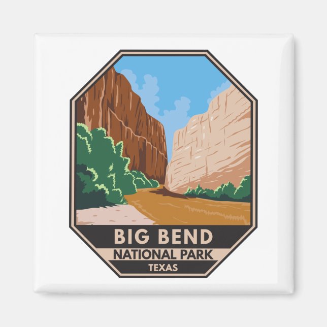 Big Bend Nationalpark Rio Grande Vintag Magnet (Vorne)