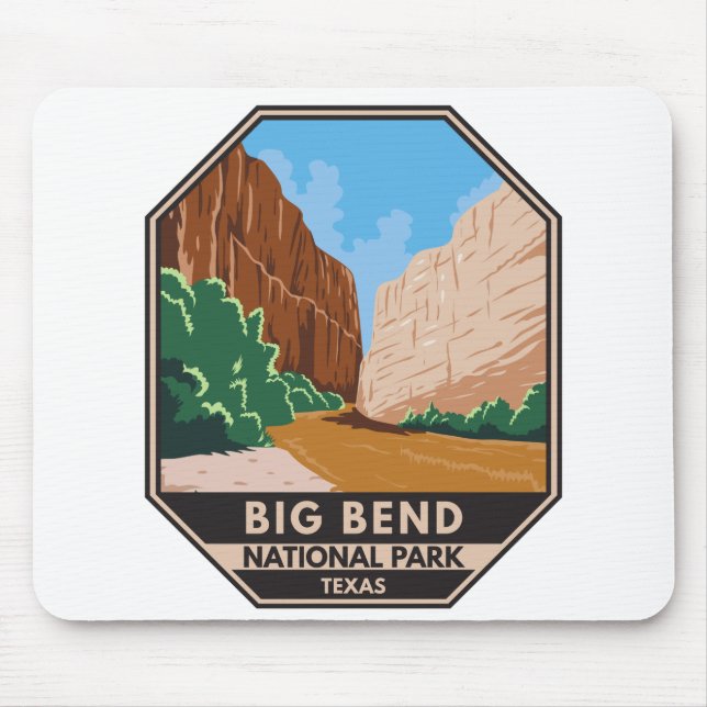 Big Bend Nationalpark Rio Grande Vintag Mousepad (Vorne)