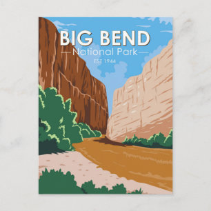 Big Bend Nationalpark Rio Grande Vintag Postkarte