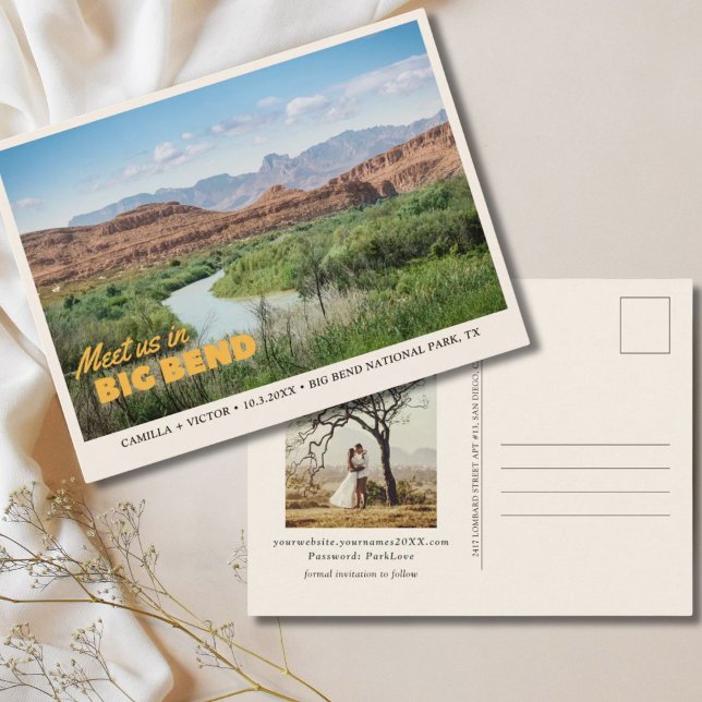 Big Bend Nationalpark Save the Date Postkarte (Big Bend National Park Save the Date Postcard)