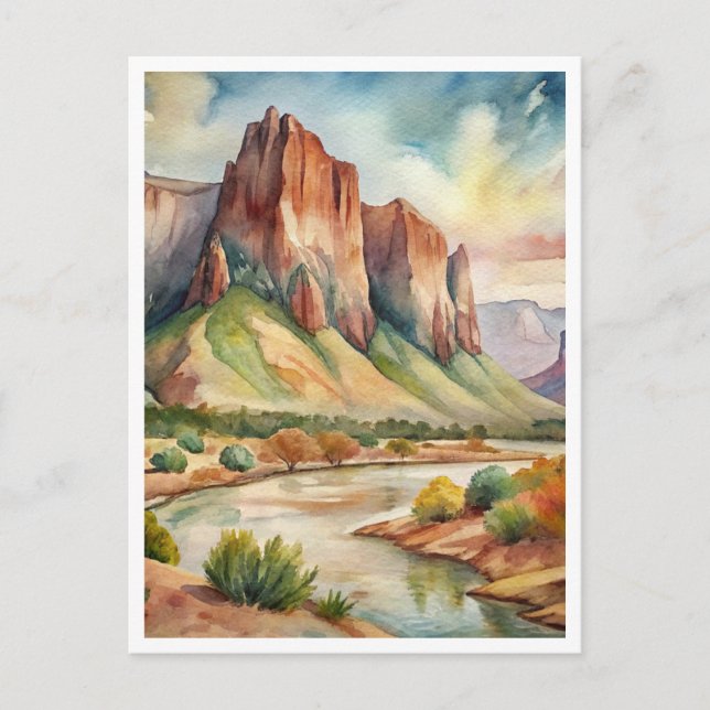 Big Bend Nationalpark Texas Aquarellmalerei Postkarte (Vorderseite)
