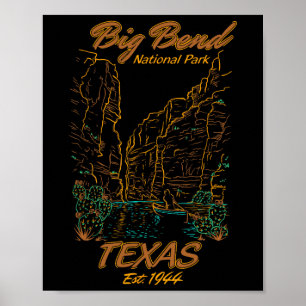 Big Bend Nationalpark Texas Camping Wandern Natur Poster