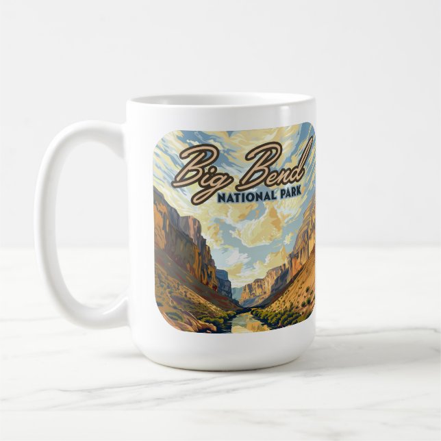 Big Bend Nationalpark Texas Desert Retro Kaffeetasse (Links)