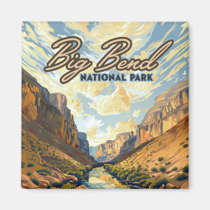 Big Bend Nationalpark Texas Desert Retro Magnet