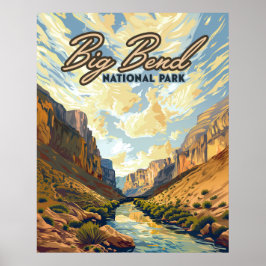 Big Bend Nationalpark Texas Desert Retro Poster