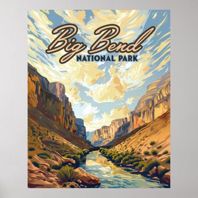 Big Bend Nationalpark Texas Desert Retro Poster (Vorne)