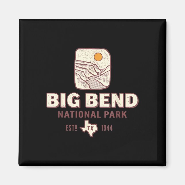 Big Bend Nationalpark Texas Reise Retro Magnet (Vorne)
