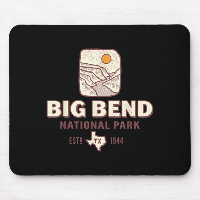 Big Bend Nationalpark Texas Reise Retro Mousepad (Vorne)
