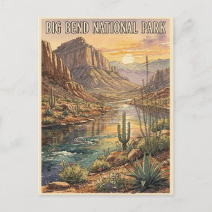 Big Bend Nationalpark Vintage-Wüste Postkarte